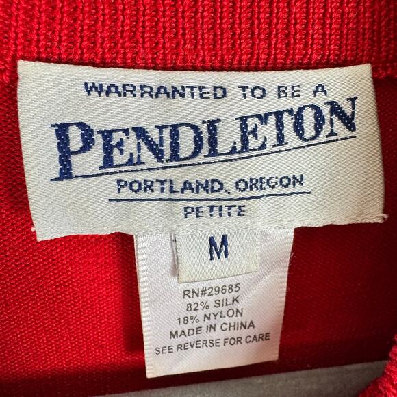 Pendleton Vintage Red Silk Nylon Mock Neck Lightweight Pullover Sweater Size MP - Picture 4 of 5